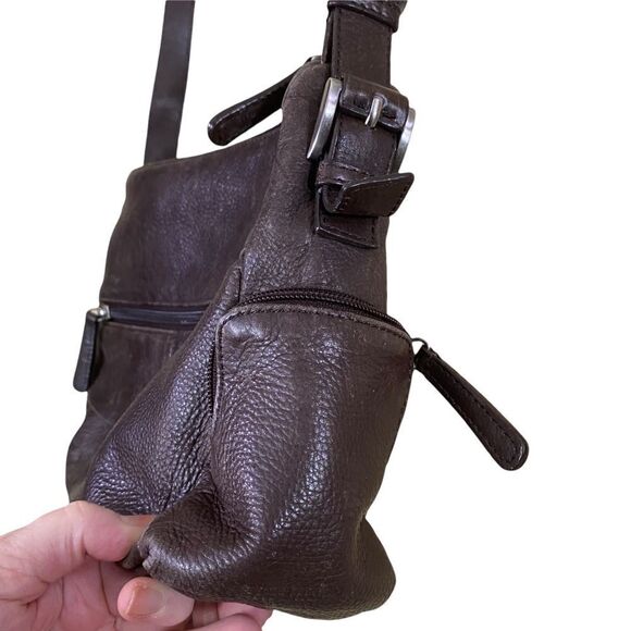 Vintage Stone Mountain Brown Leather Shoulder Bag - Picture 7 of 16